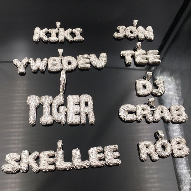 Iced Single English Letter Hip Hop Pendant