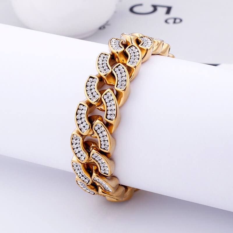 20mm Hip-hop Gold Cuban Bracelet