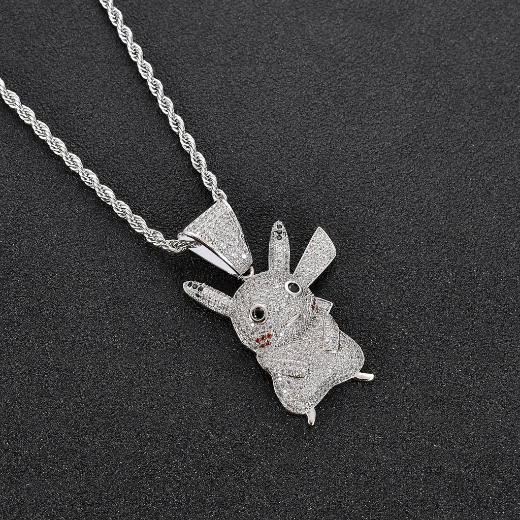 Iced Cartoon Anime Character Pikachu Pendant
