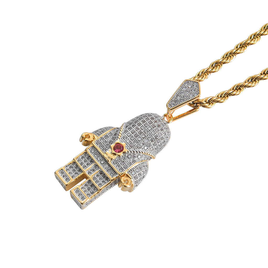Astronaut Spaceman Hip Hop Zircon Pendant