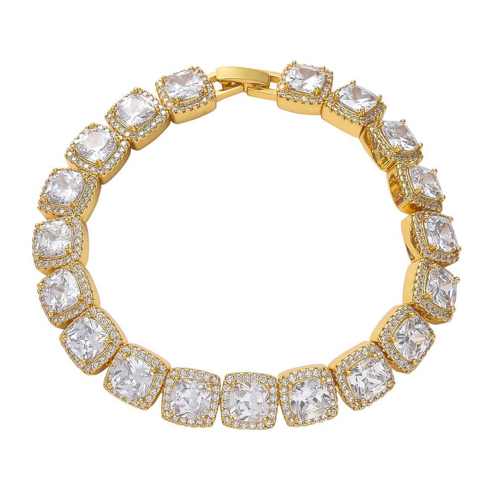 10mm Cubic Zircon Hip Hop Rock Candy Bracelet