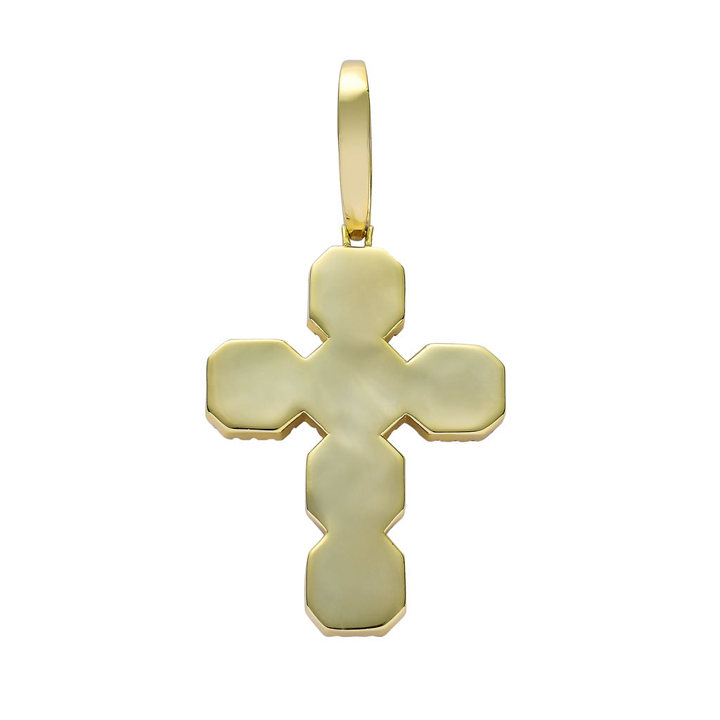 Full Zircon Large Cross Solid Hip Hop Pendant