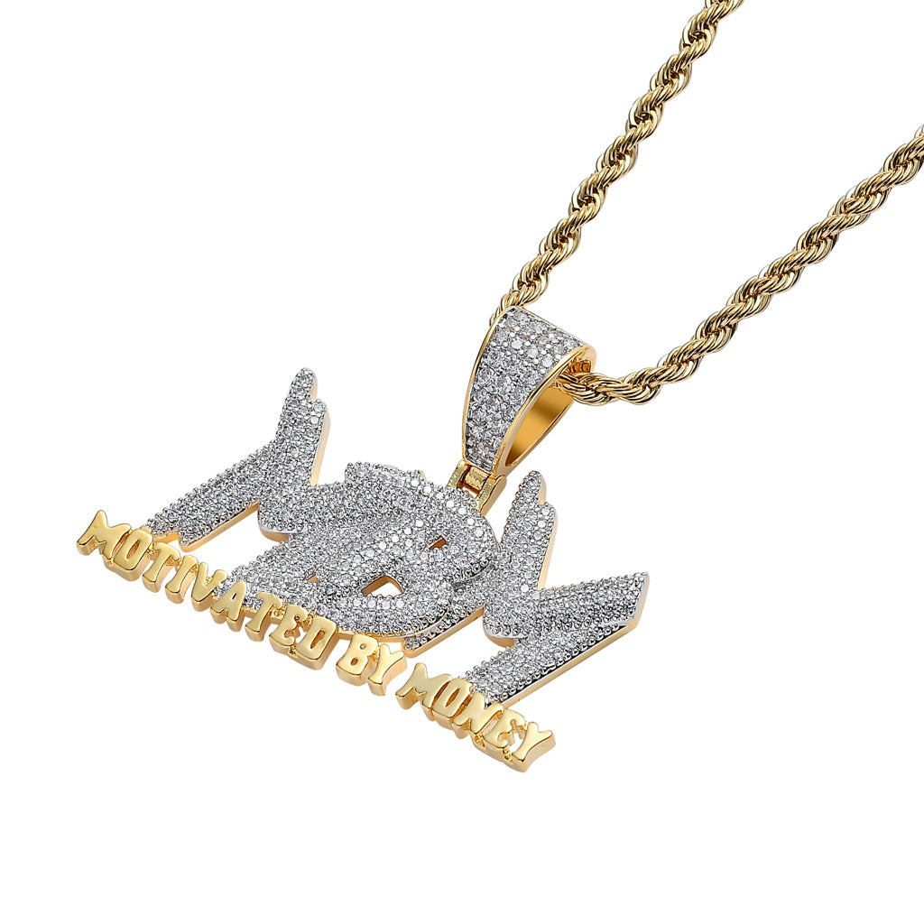 Iced MBM Letter Full Diamond Hip Hop Cubic Zircon Pendant