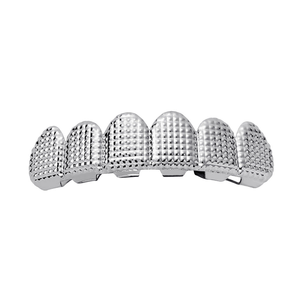 Real Gold Electroplated Bump Lattice Texture Hip Hop Grillz