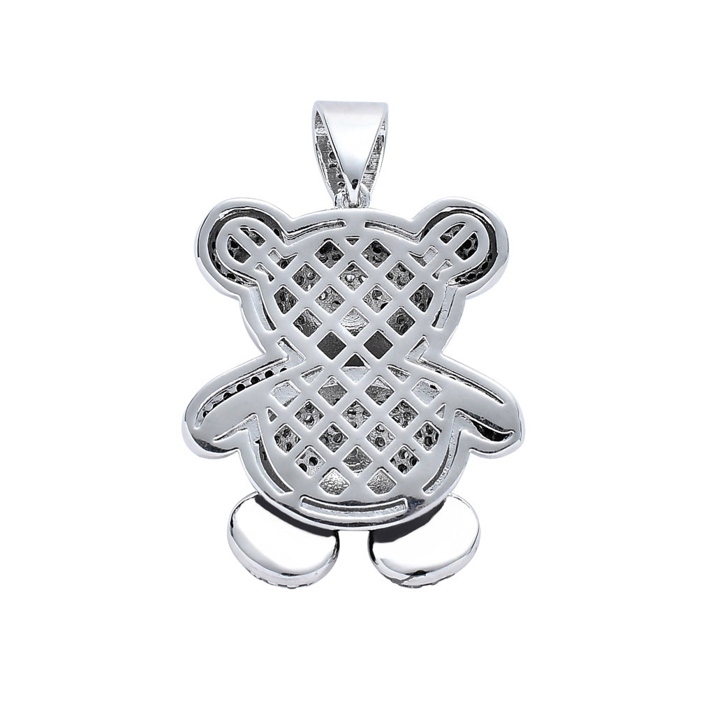 Iced Teddy Bear Pendant Pave Full Cubic Zircon