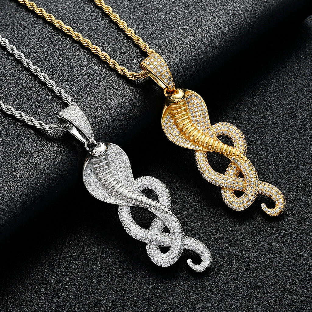 Iced Cobra Micro Zircon Pendant