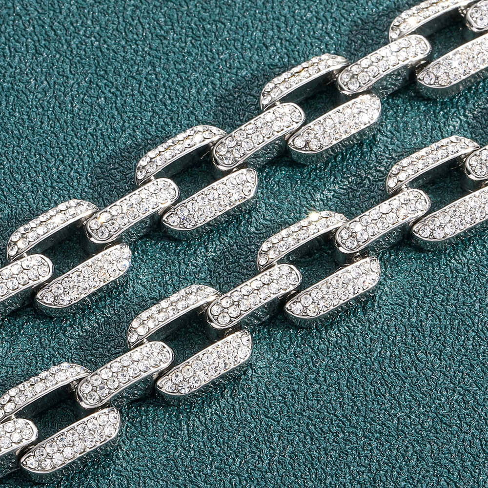 12mm Geometric Shape Full Zircon Alloy Necklace