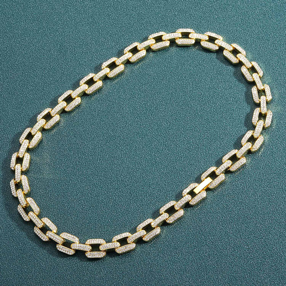 12mm Geometric Shape Full Zircon Alloy Necklace