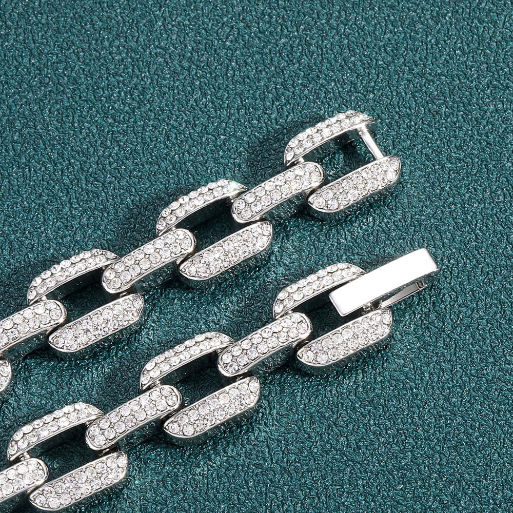 12mm Geometric Shape Full Zircon Alloy Necklace