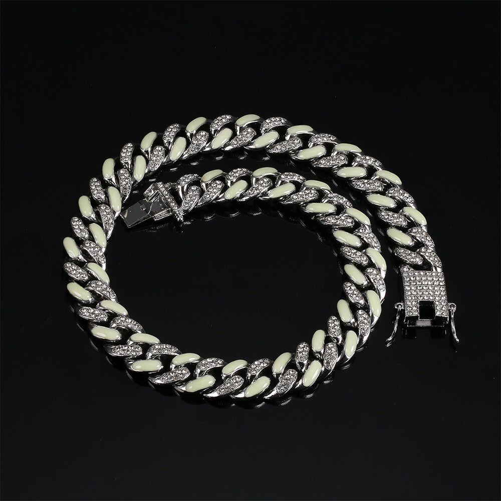 12mm Micro Paved Luminous Hip Hop Necklace