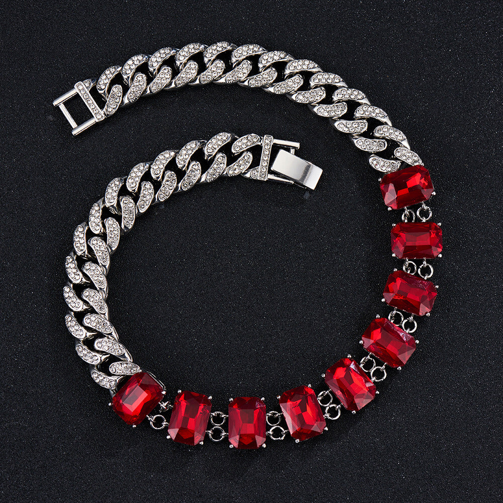 13mm Red Glass Crystal Necklace