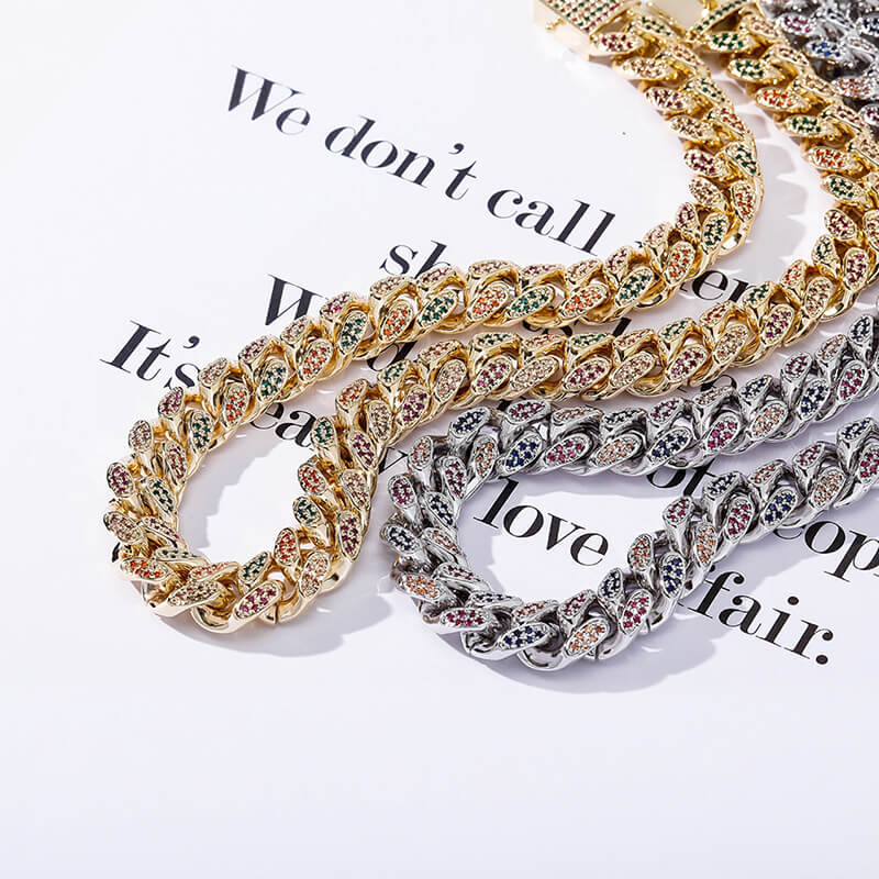 14mm rainbow jewelry chain