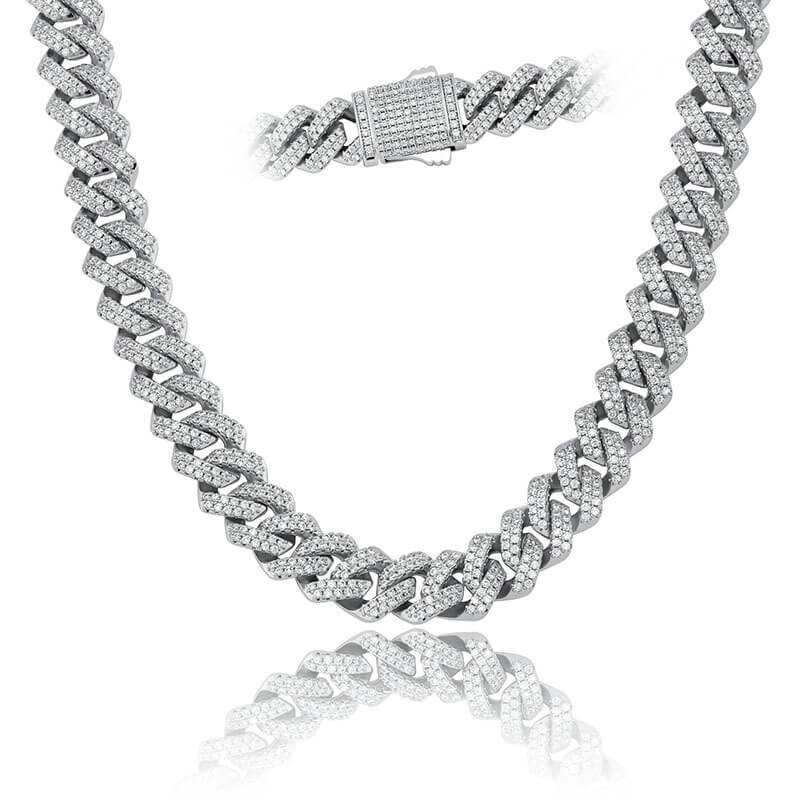 14mm Rhombus Spring Clasp Cuban Chain