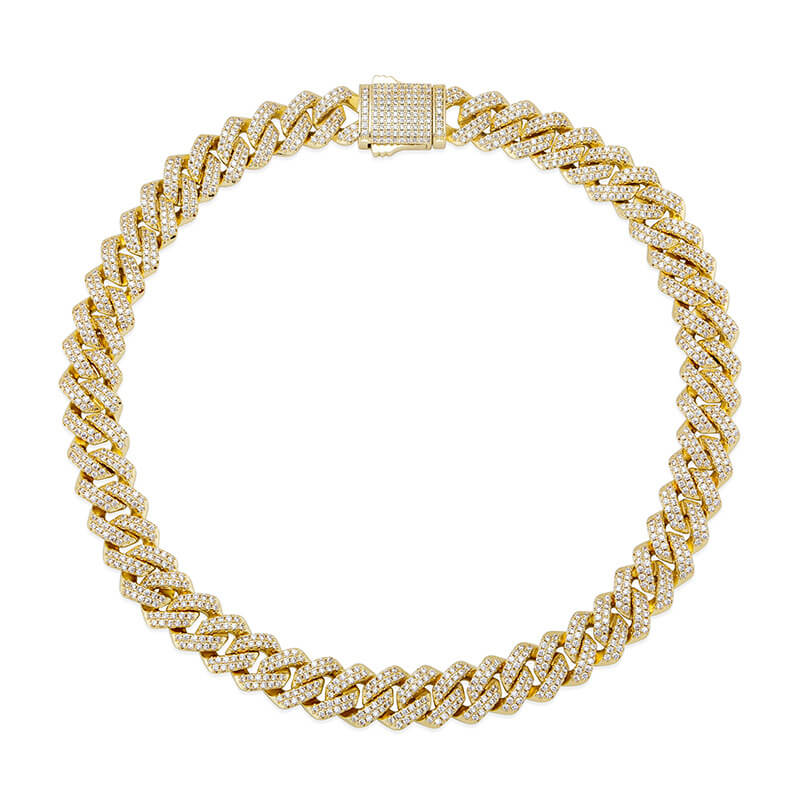 14mm Rhombus Spring Clasp Cuban Chain
