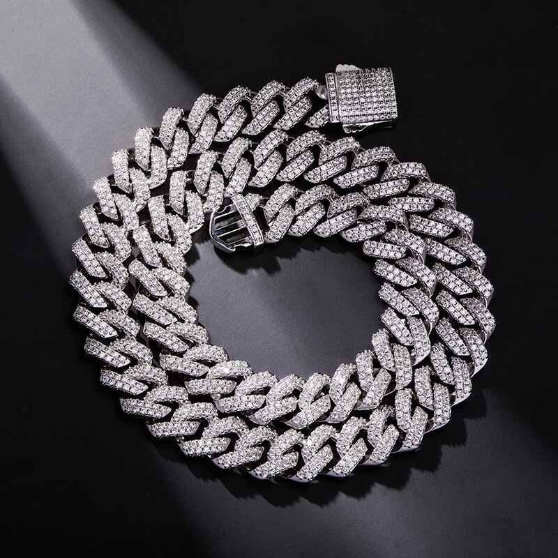 14mm Rhombus Spring Clasp Cuban Chain