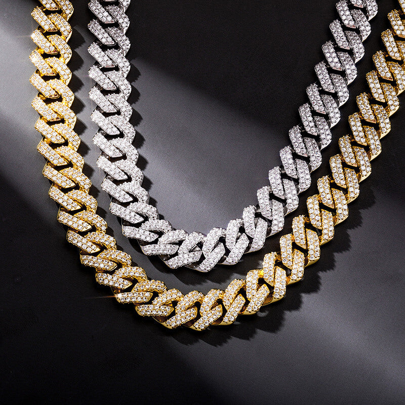 14mm Rhombus Spring Clasp Cuban Chain