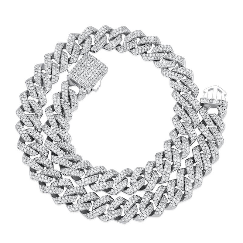 14mm Rhombus Spring Clasp Cuban Chain