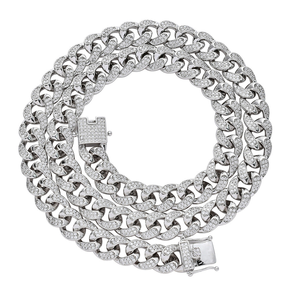 12mm Micro Paved Zircon Personality Hip Hop Cuban Necklace