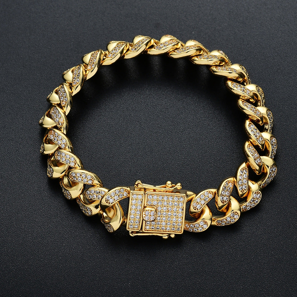 Iced 12mm Full Zircon Cuban Bracelet