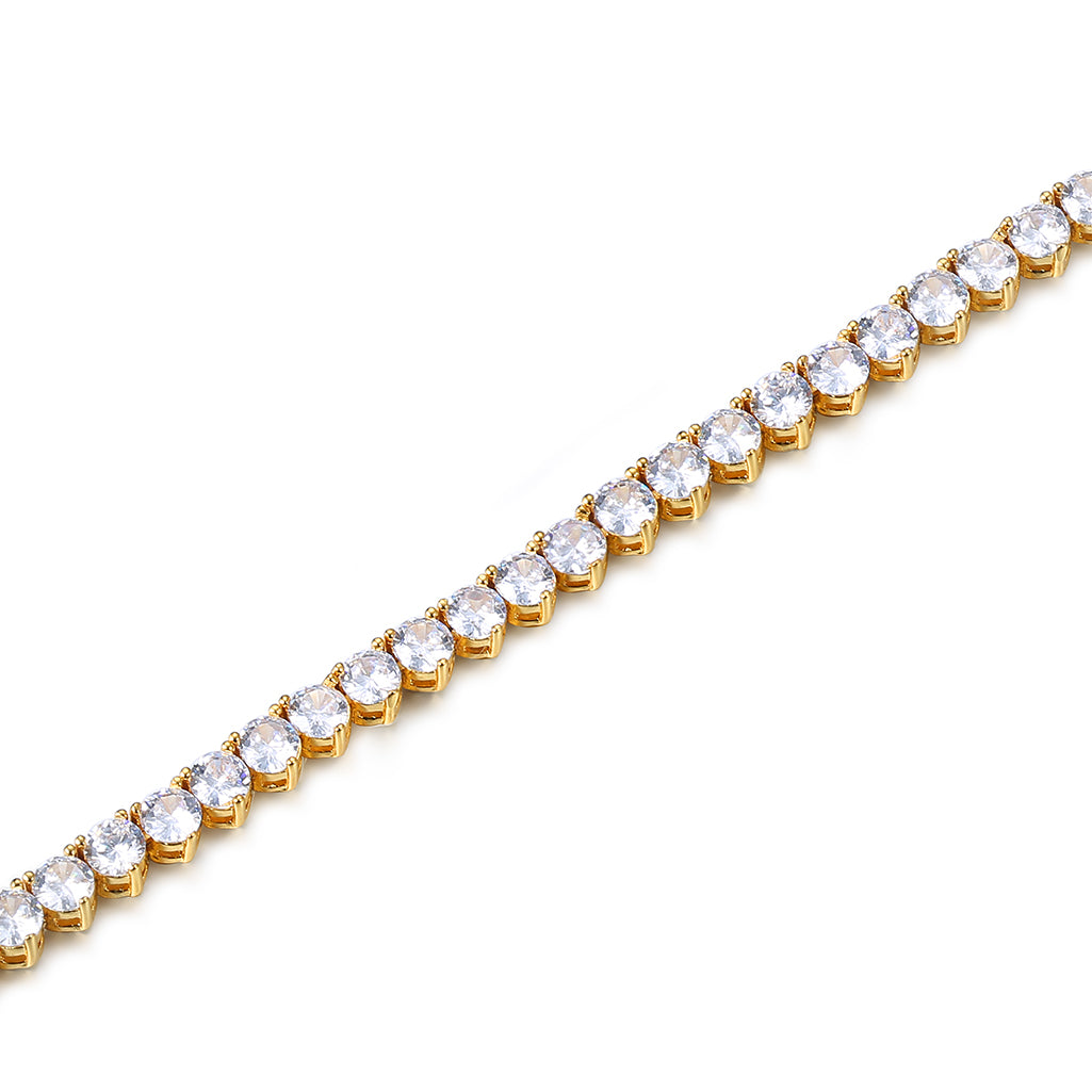 4mm Single Row Diamond Tennis Chain Copper Inlaid Zircon Necklace