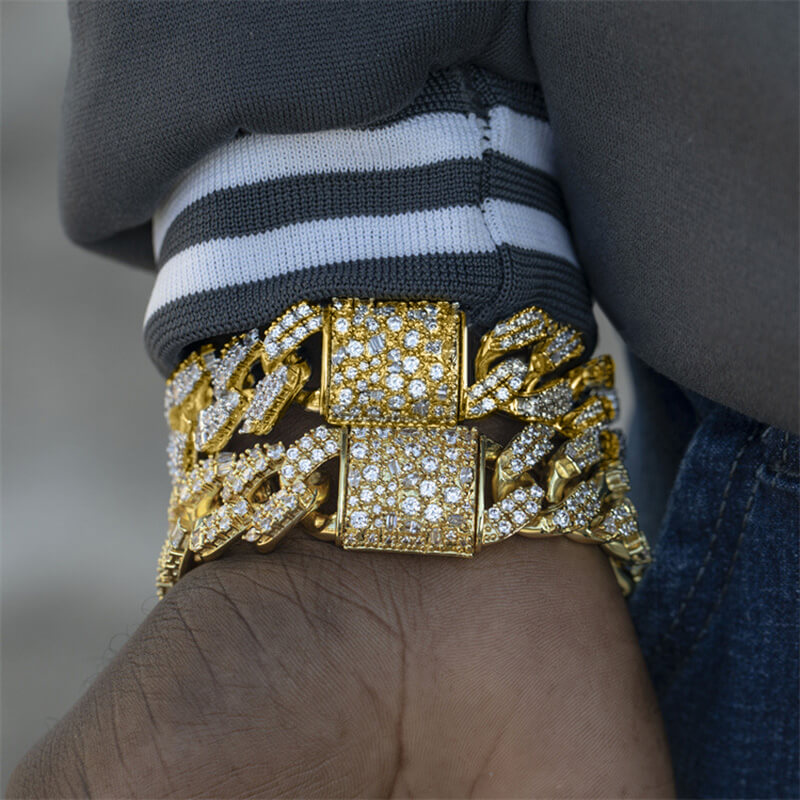 19MM Men's CZ Stone Bracelet