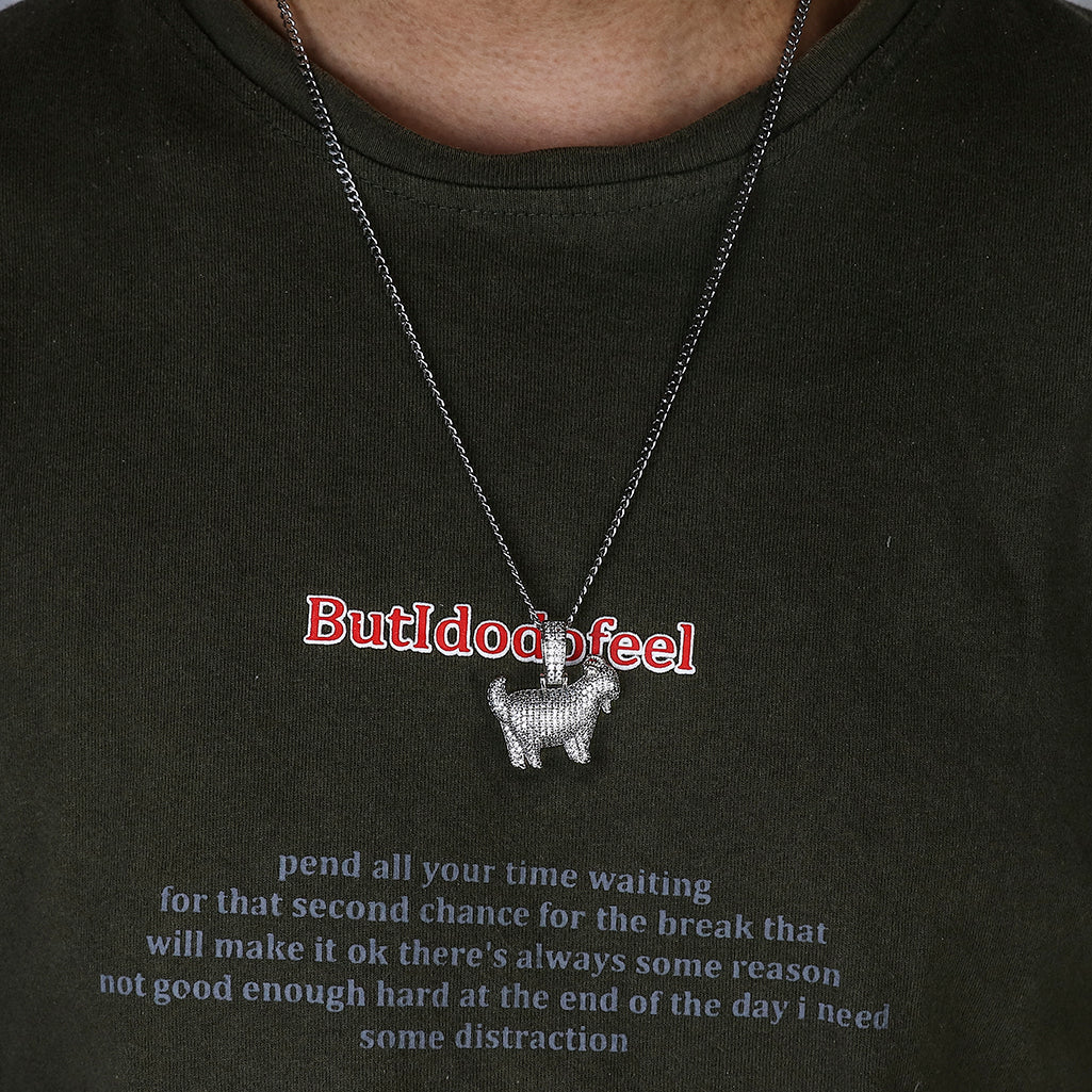 Hip Hop Micro-inlaid Zircon Goat Pendant