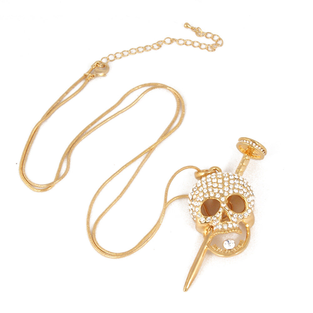 New Gold Nail Skull Pendant