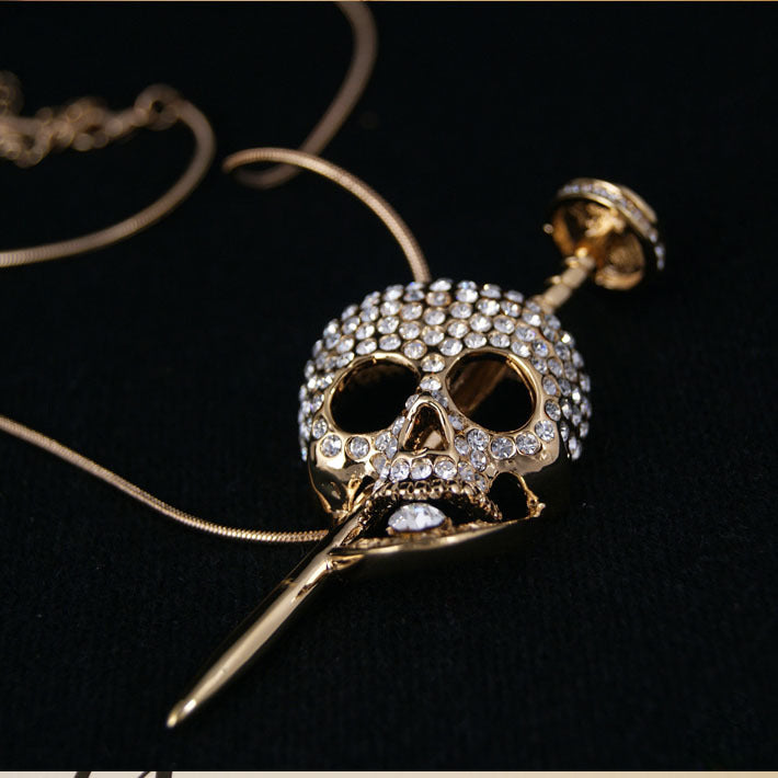 New Gold Nail Skull Pendant
