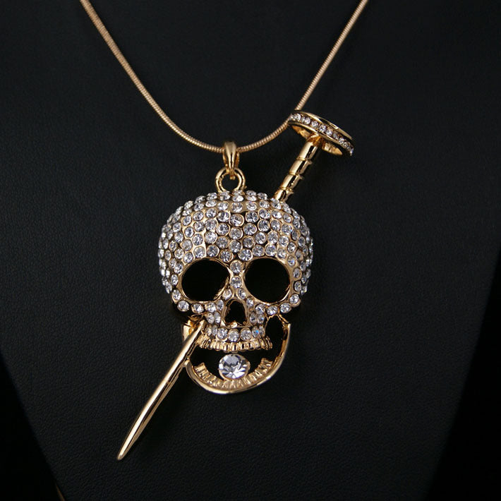 New Gold Nail Skull Pendant