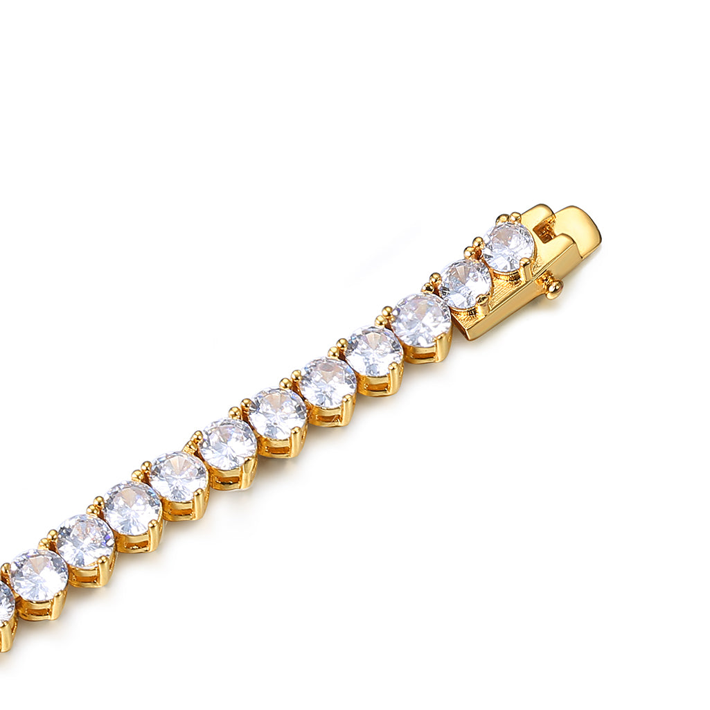 4mm Single Row Diamond Tennis Chain Copper Inlaid Zircon Necklace