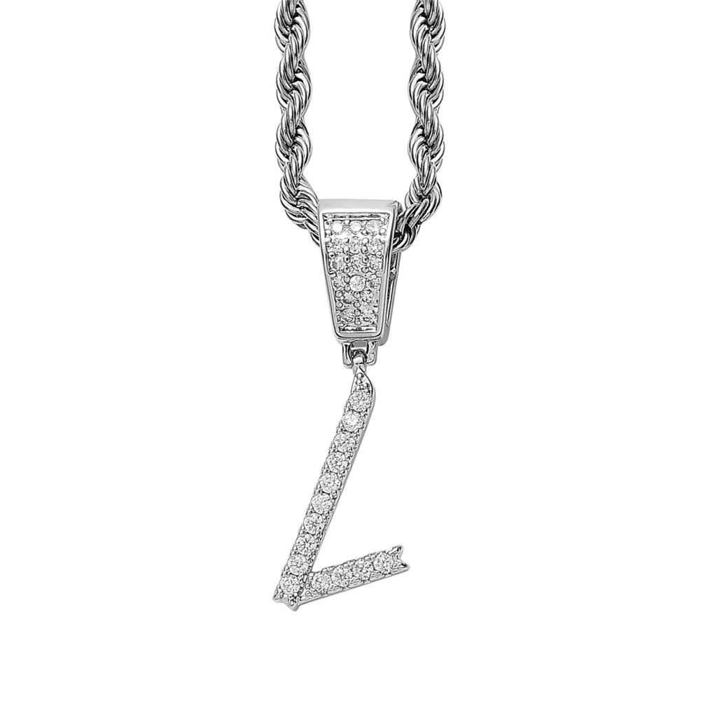 Iced Cursive Letters Micro-Paved CZ Stone Pendant