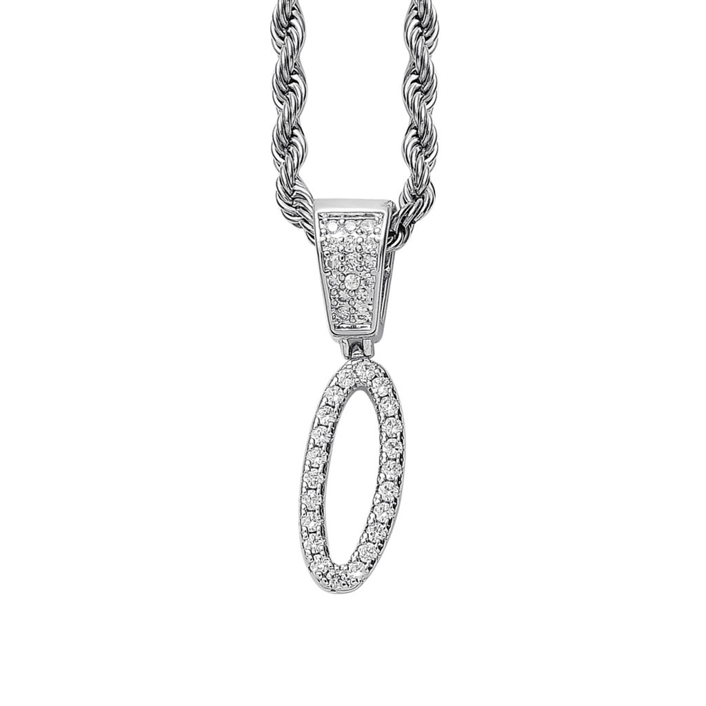 Iced Cursive Letters Micro-Paved CZ Stone Pendant