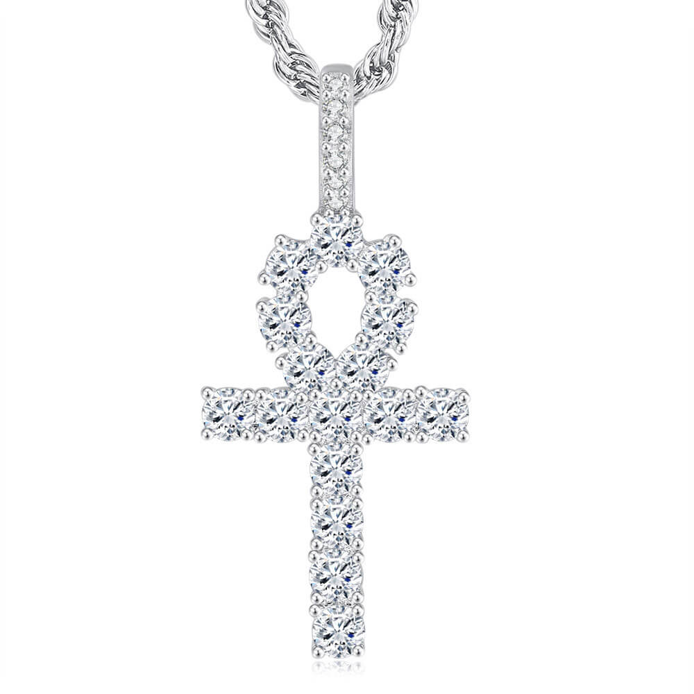 18k Gold Ankh Hip Hop Pendant