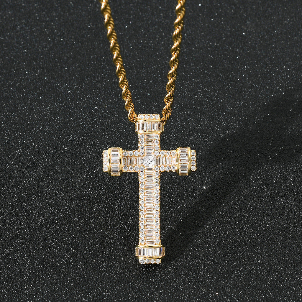 Personalized Retro Cubic Zircon Cross Pendant
