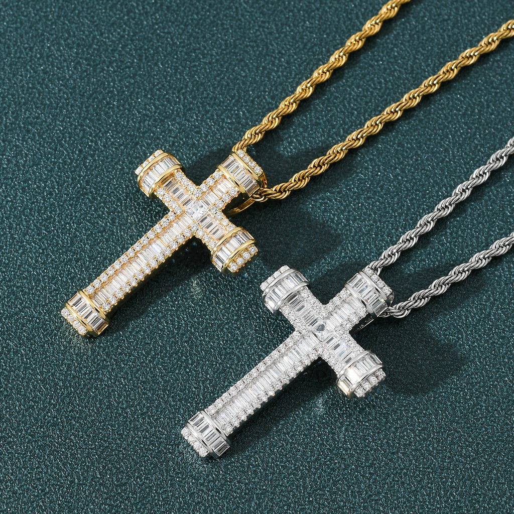 Personalized Retro Cubic Zircon Cross Pendant