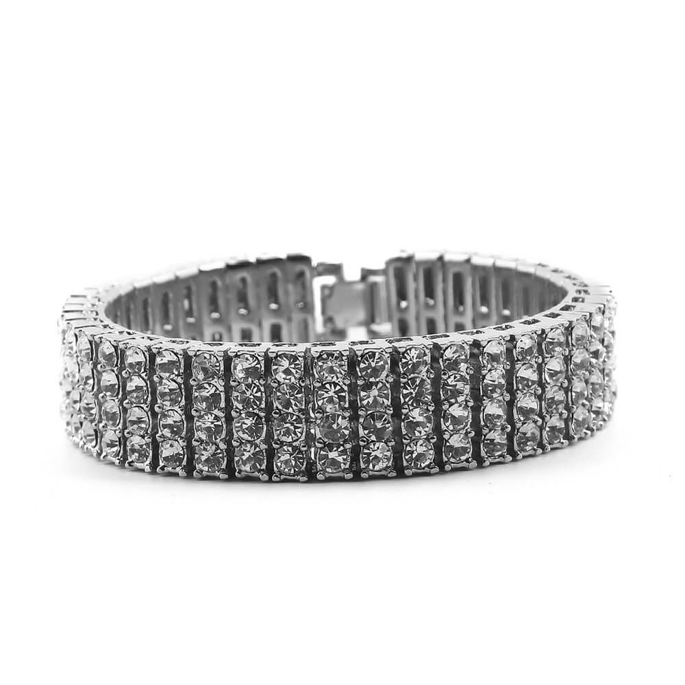 4-Row Diamond Hiphop Bracelet