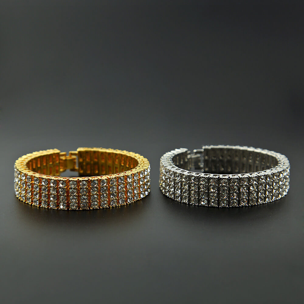 4-Row Diamond Hiphop Bracelet