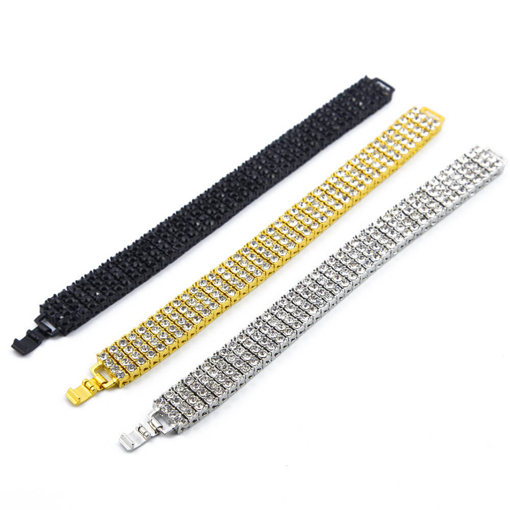 4-Row Diamond Hiphop Bracelet