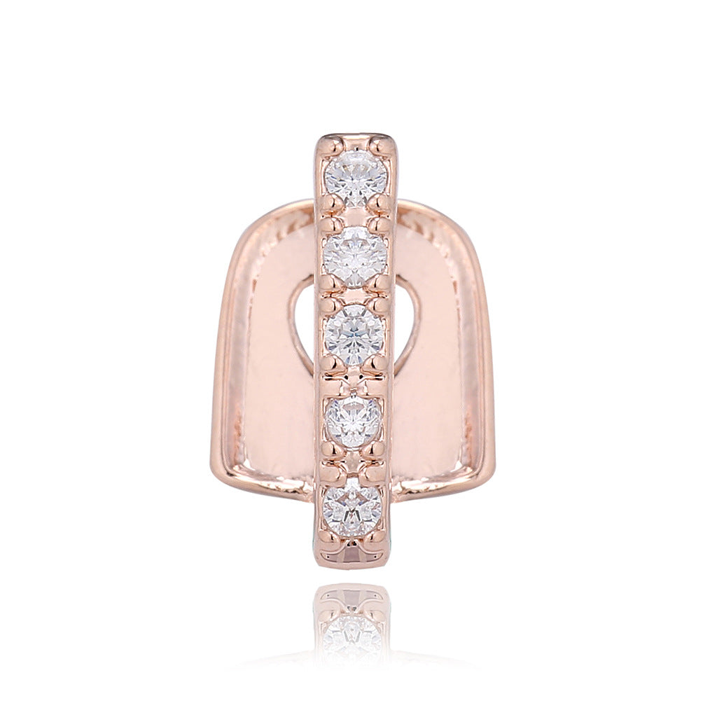 Inlaid Diamond Bar Single Tooth Cap