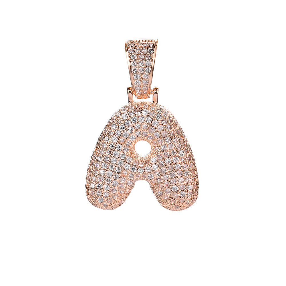 Iced Single English Letter Hip Hop Pendant