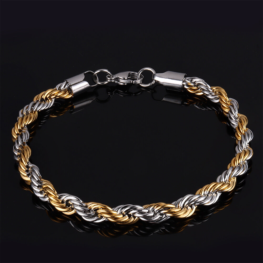 8" Stainless Steel Rope Bracelet