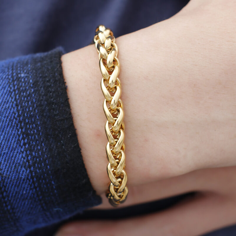 8mm Wide Stainless Steel Spiga Bracelet