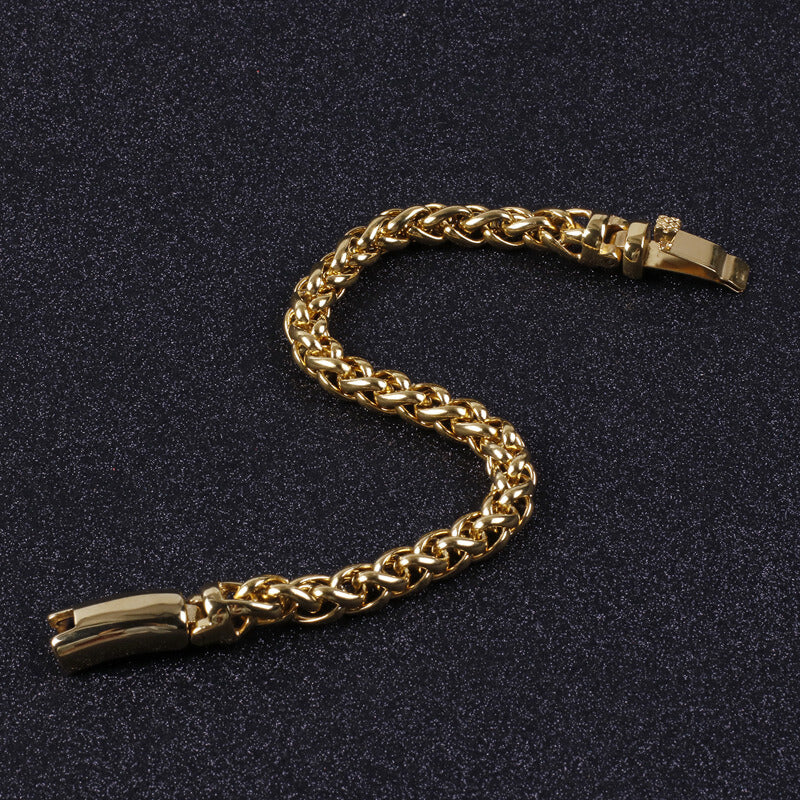 8mm Wide Stainless Steel Spiga Bracelet