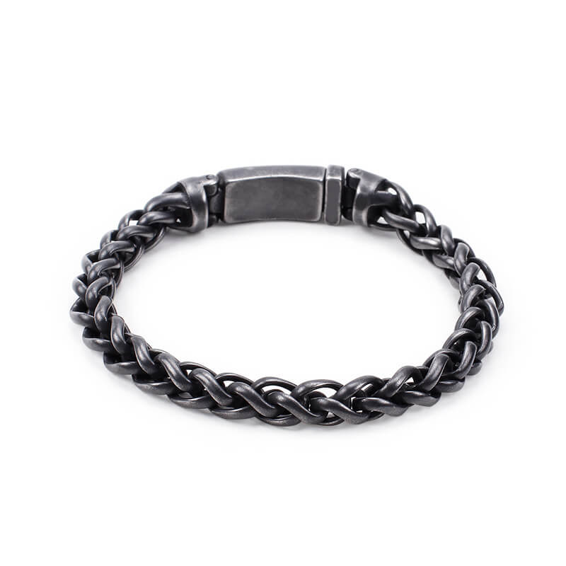 8mm Wide Stainless Steel Spiga Bracelet