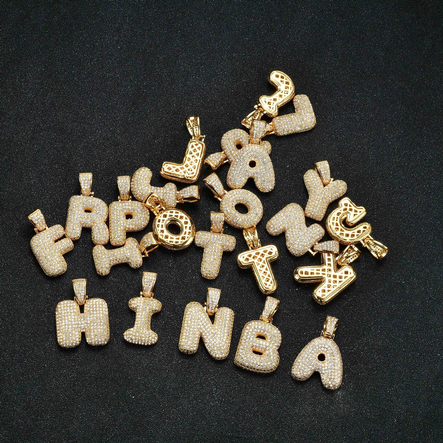 Iced Single English Letter Hip Hop Pendant