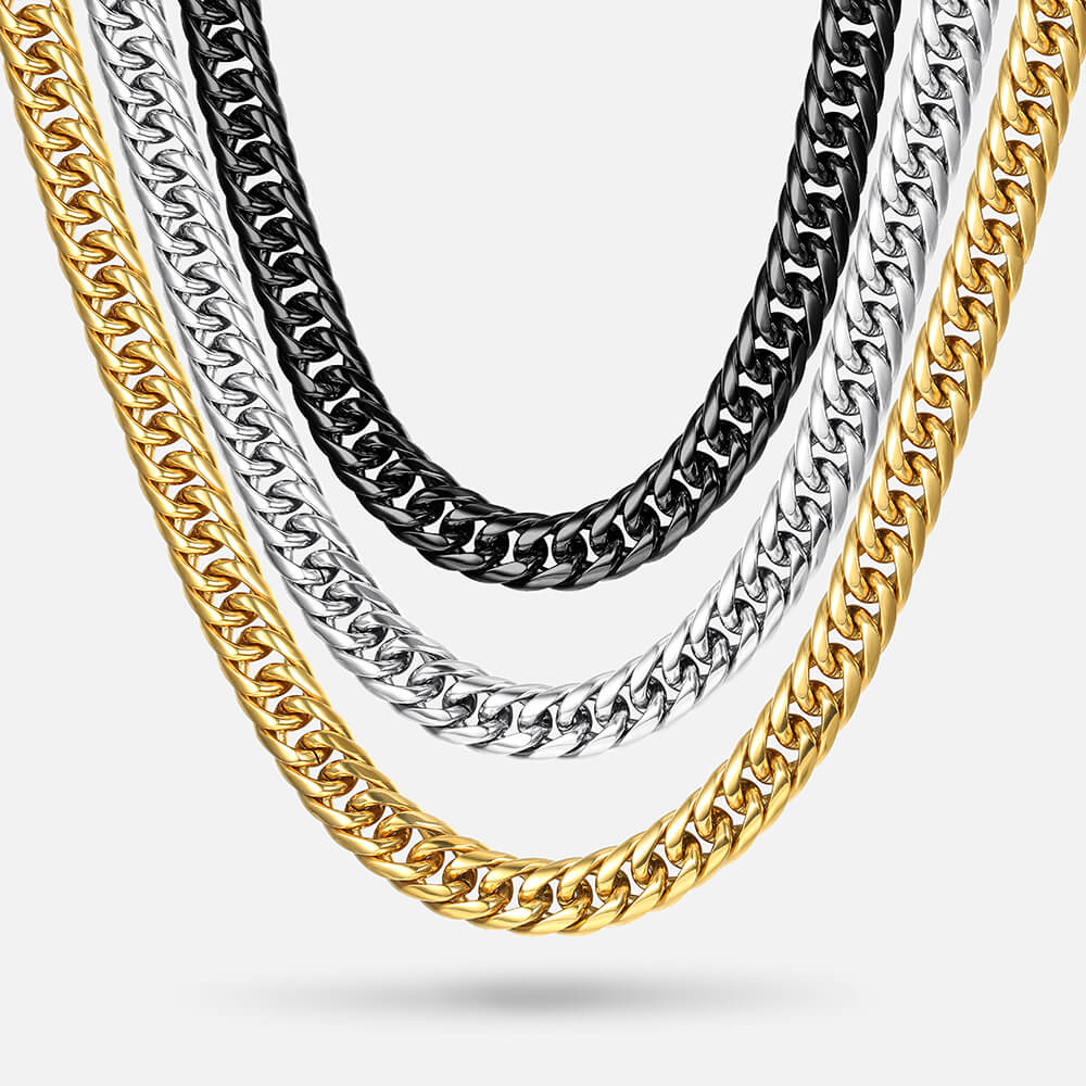 9mm Multi-Size Stainless Steel Cuban Link Chain