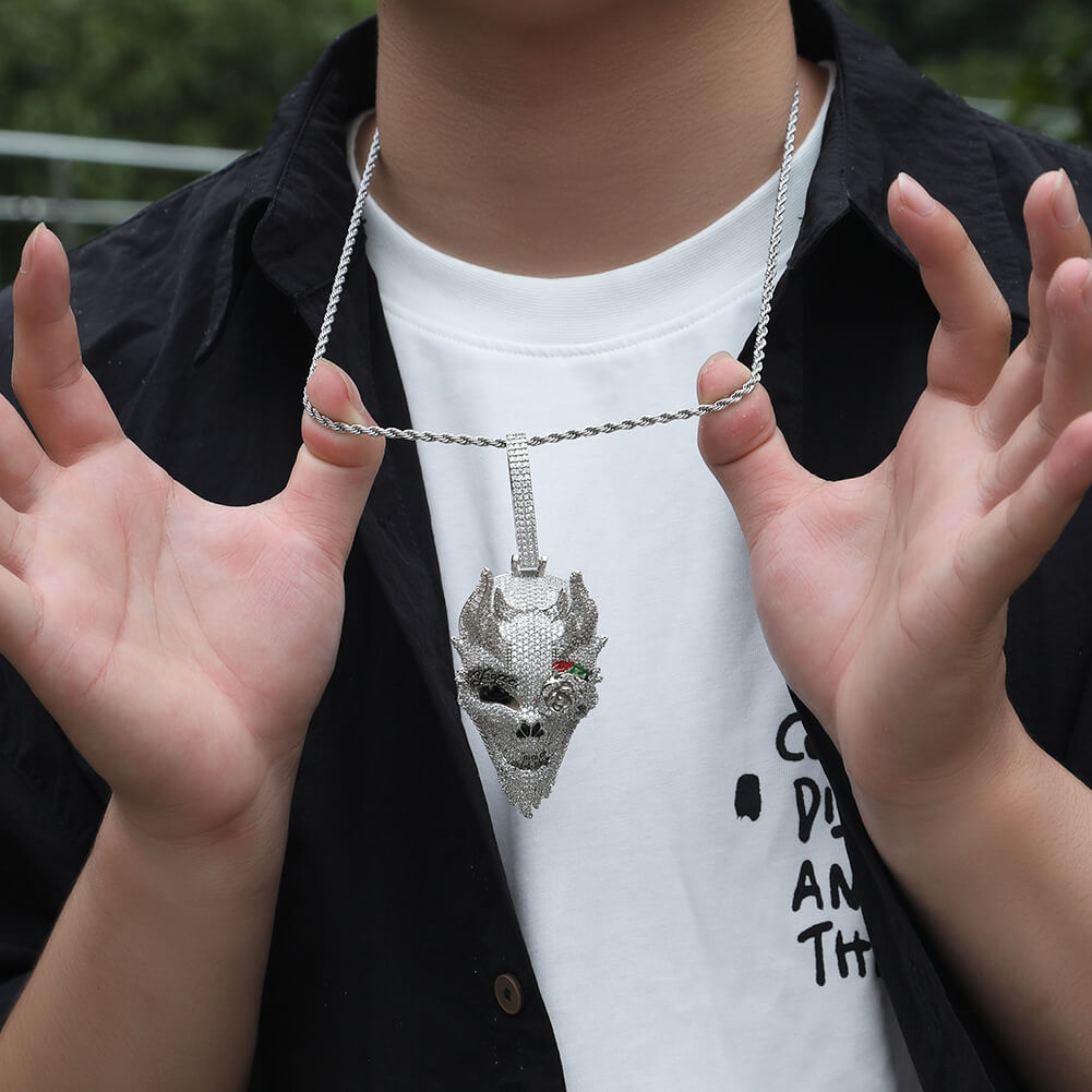 Demon Oil Drip Hip Hop CZ Pendant