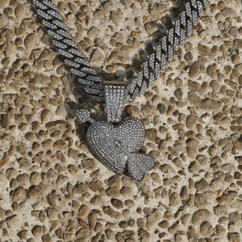 Cupid's Arrow Diamond Shaped Cuban Pendant