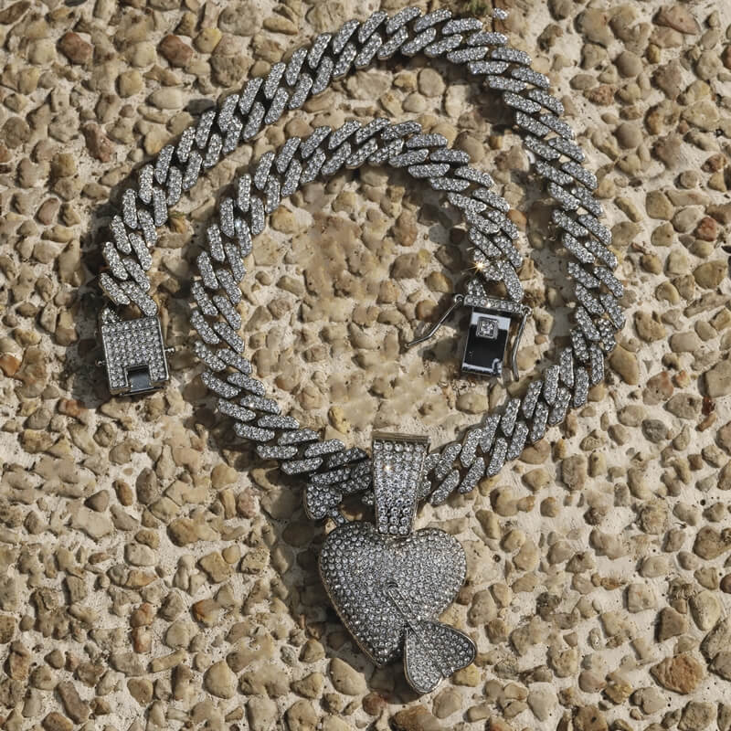 Cupid's Arrow Diamond Shaped Cuban Pendant