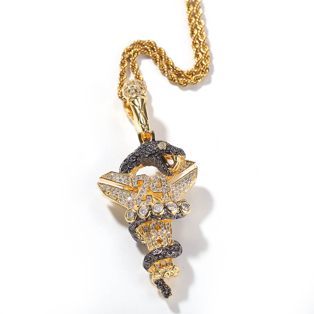 Black Mamba Viper Wrapped Cross Hip Hop Pendant
